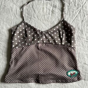 Omighty polka dot babydoll halter top